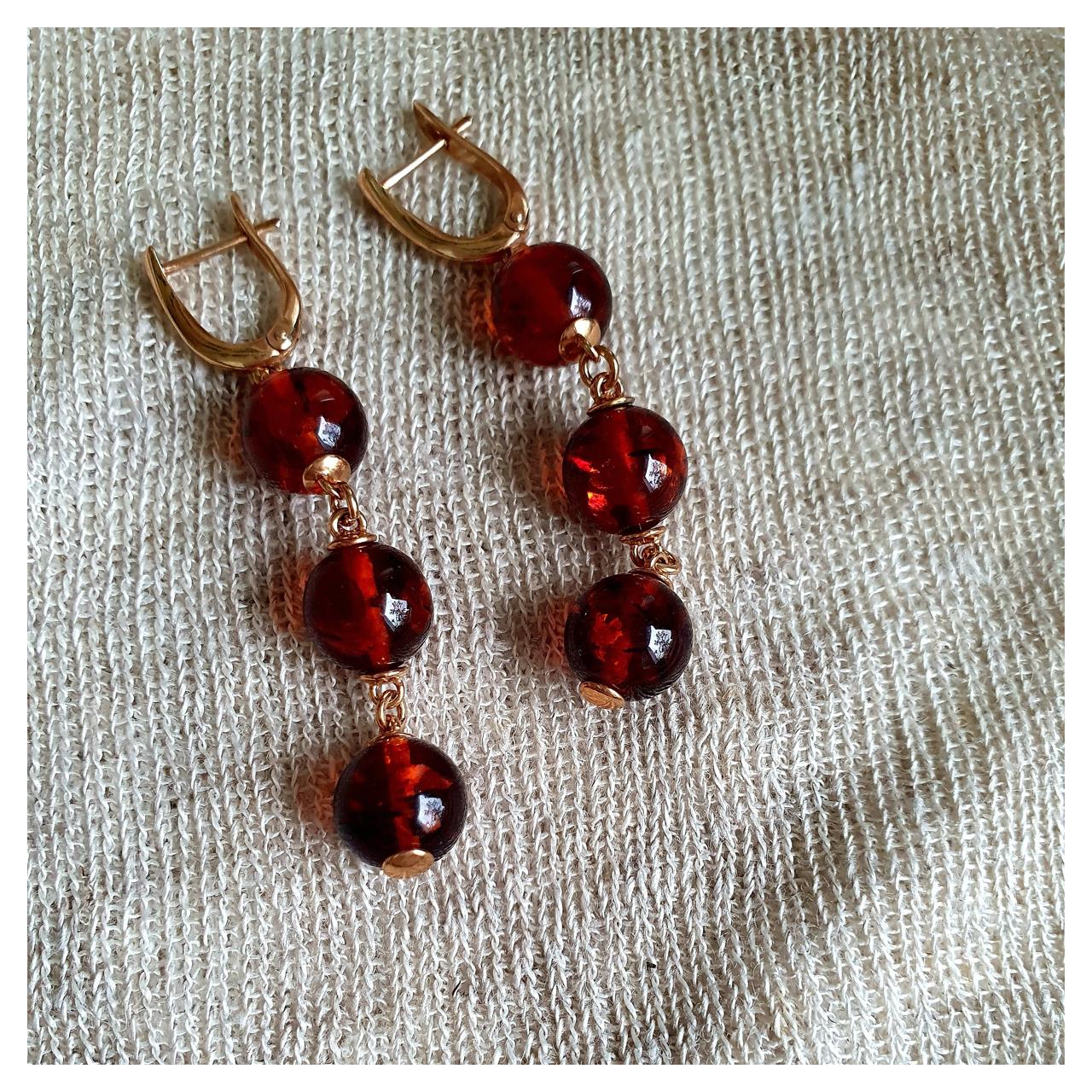 Серьги янтарные, арт. 429042004oo-7-earrings - фото2