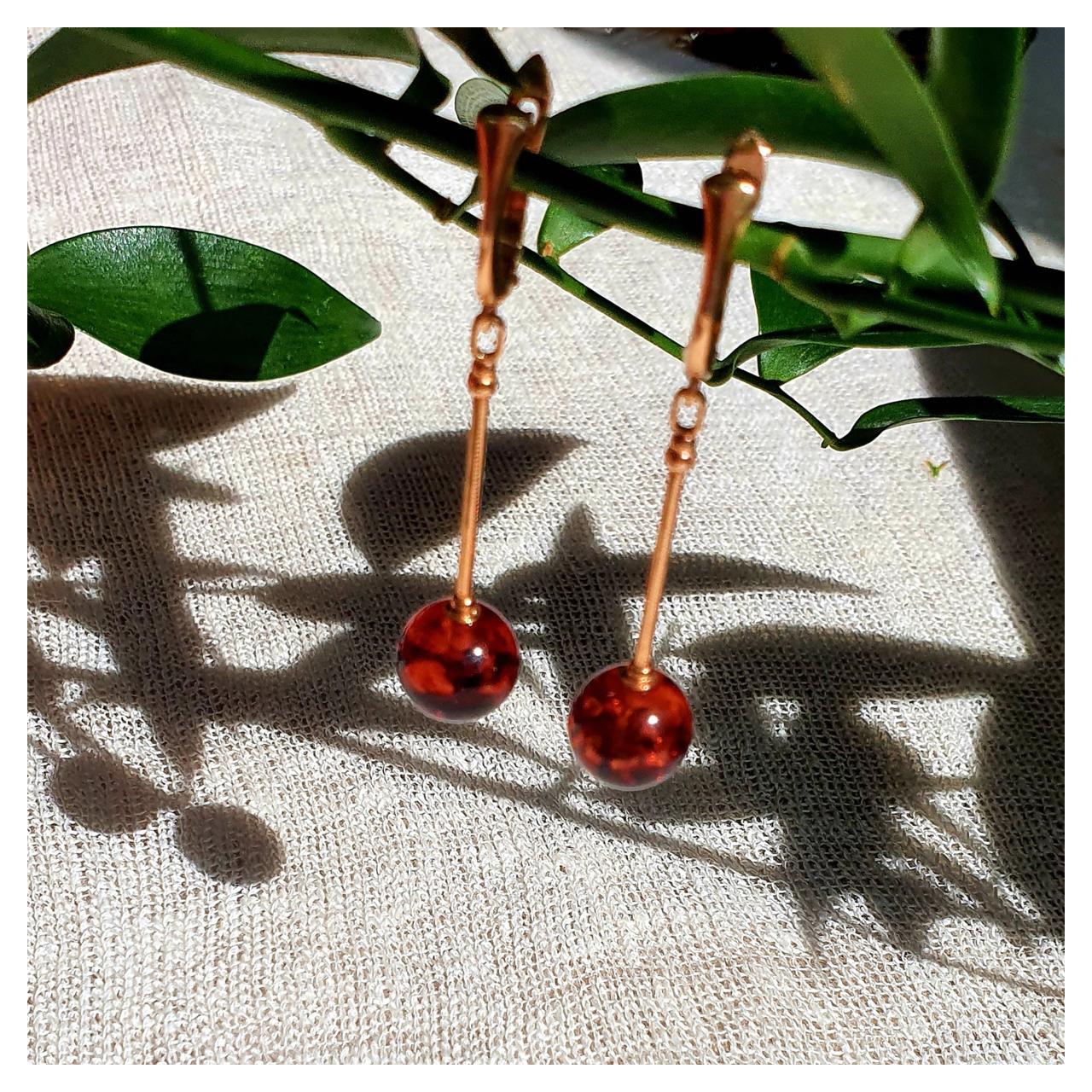 Серьги янтарные, арт. 429042445qq-4-earrings - фото5