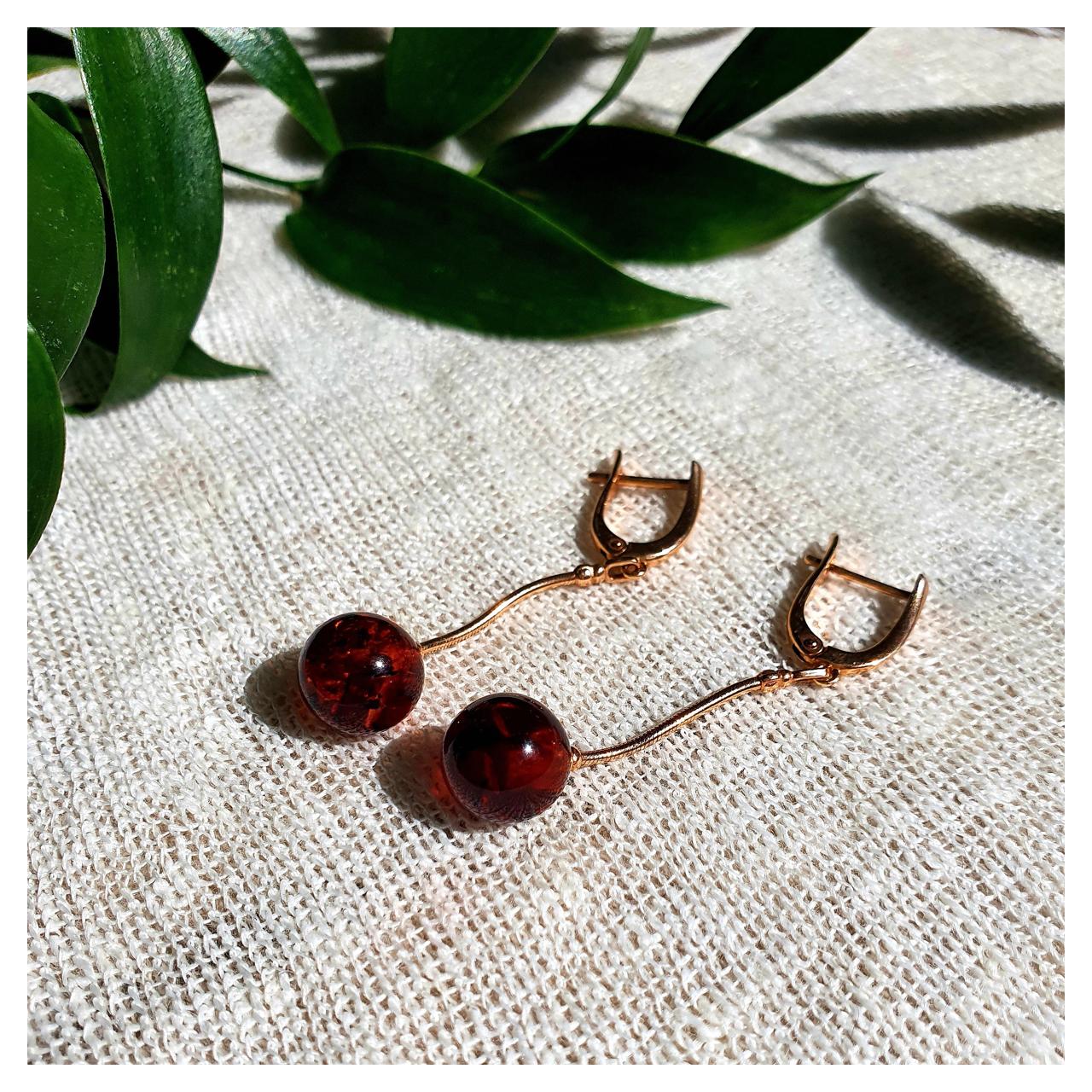 Серьги янтарные, арт. 429042445qq-4-earrings - фото3