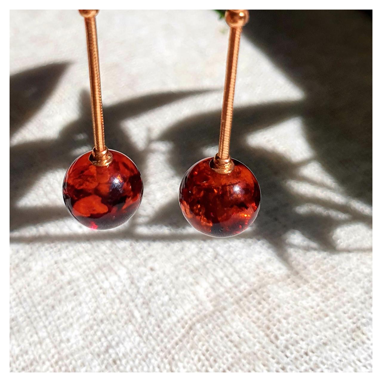 Серьги янтарные, арт. 429042445qq-4-earrings - фото2