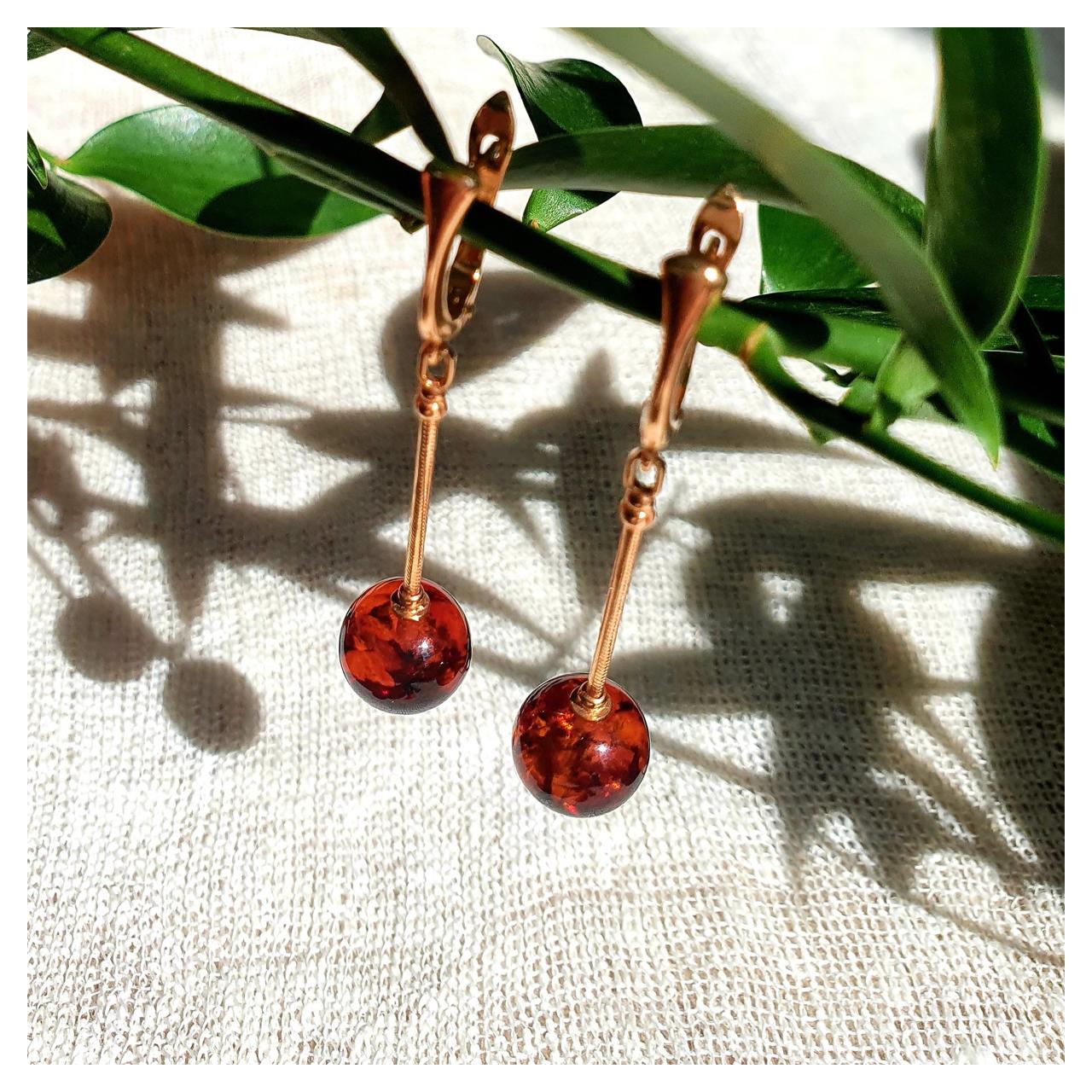 Серьги янтарные, арт. 429042445qq-4-earrings - фото