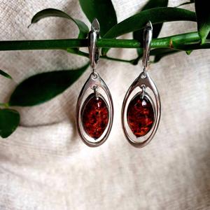 Серьги янтарные, арт. 929041128ab-8-earrings- фото2