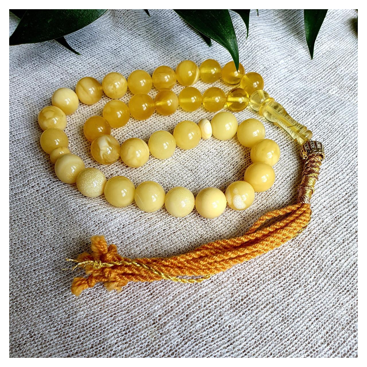 Четки янтарные, арт. m-y-d12-37-rosary - фото