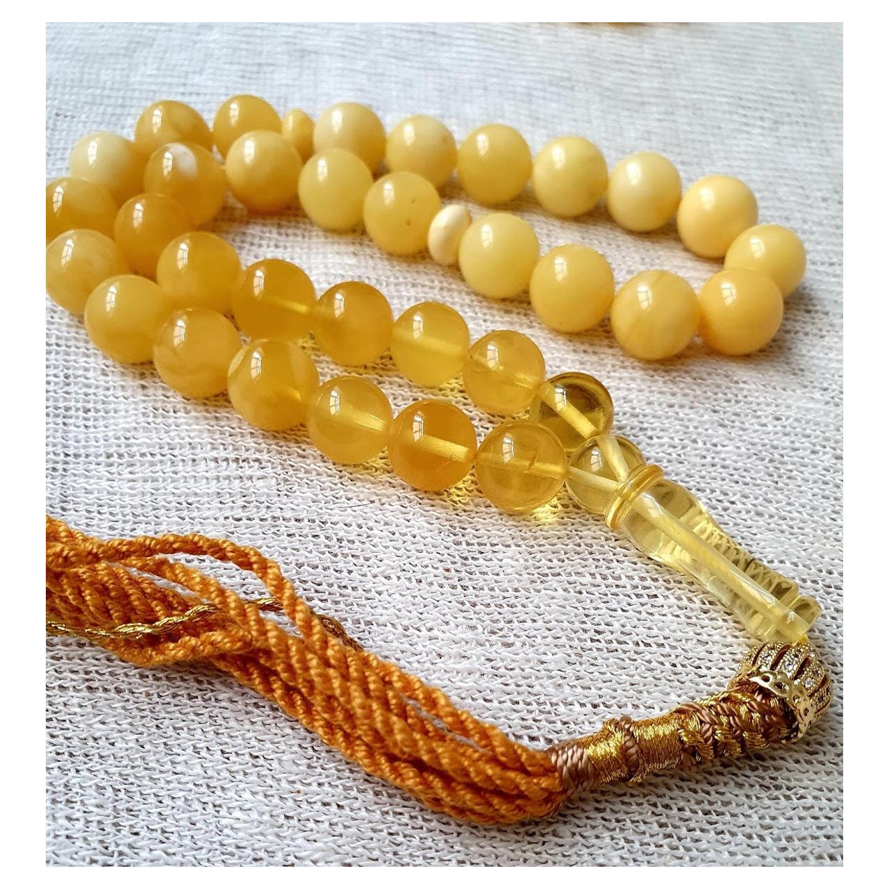 Четки янтарные, арт. m-y-d12-37-rosary - фото2