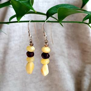 Серьги янтарные, арт. n-2663-3-earrings- фото