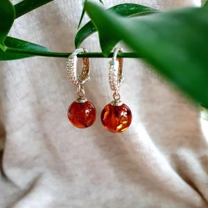 Серьги янтарные, арт. n-c-d10-4-earrings- фото