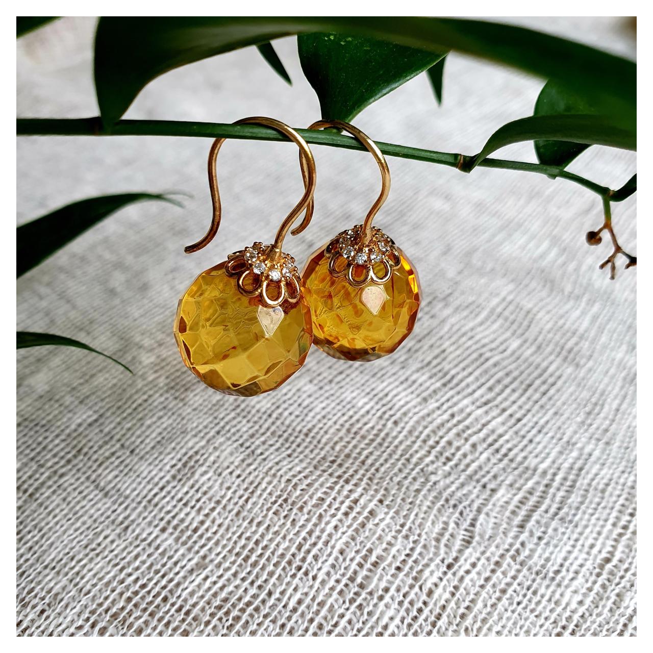 Серьги янтарные, арт. n-l-d18-7-earrings - фото