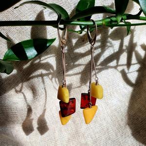 Серьги янтарные, арт. q-m-7-earrings- фото