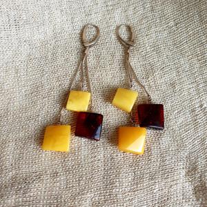 Серьги янтарные, арт. q-m-7-earrings- фото2