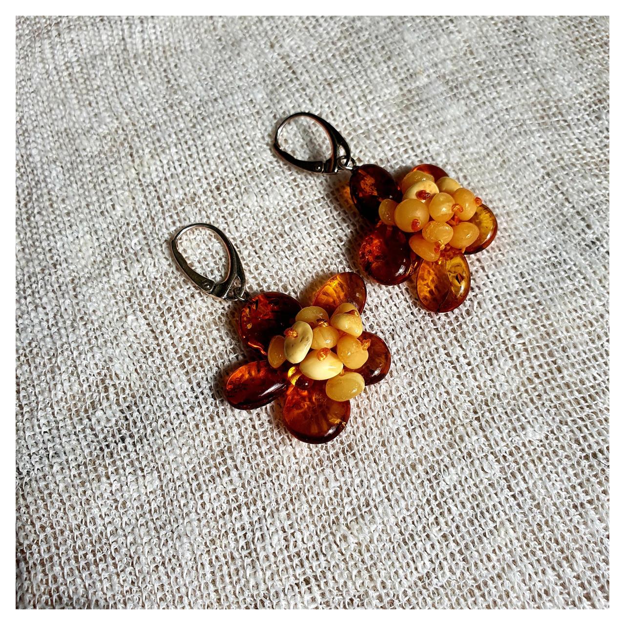 Серьги янтарные, арт. sm-e016c-4-earrings - фото2