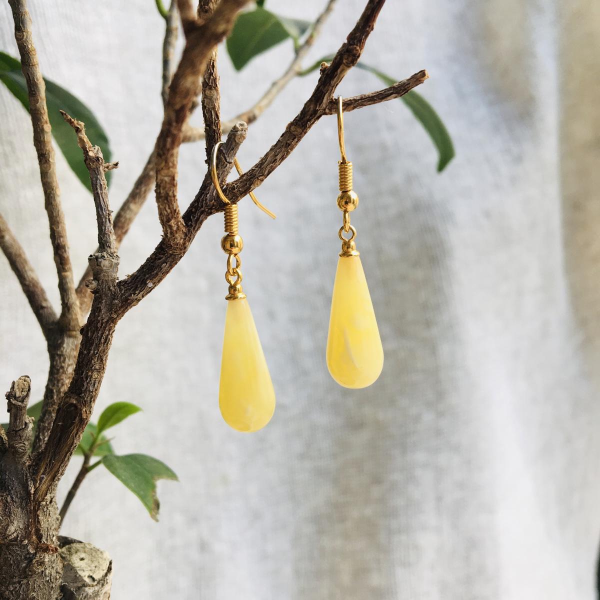 Серьги янтарные, арт. smyw-1.8-earrings